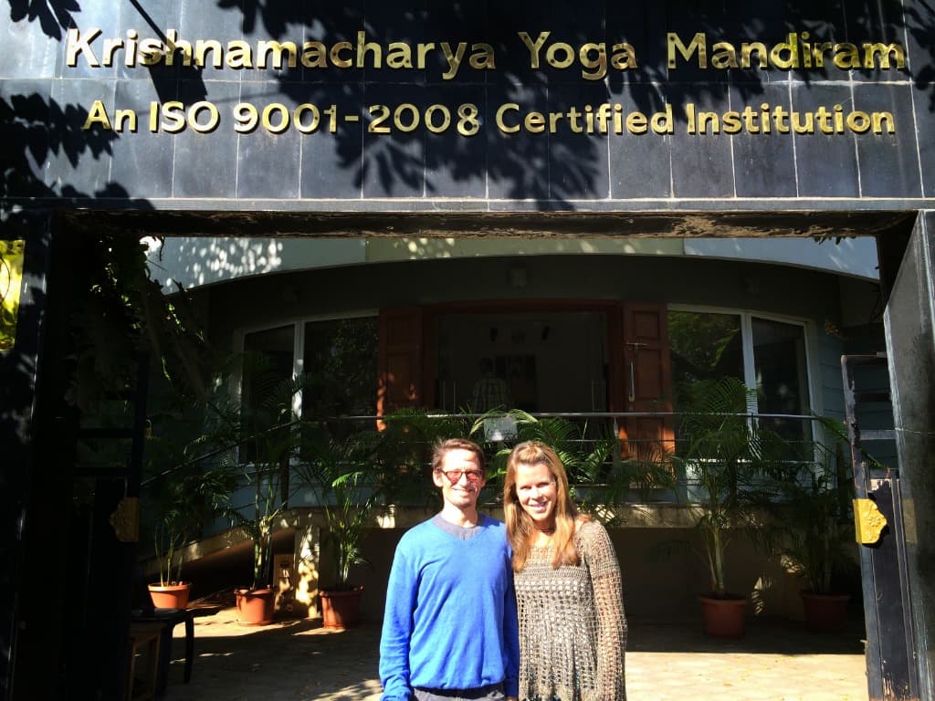 William and Elizabeth at Krishnamacharya Yoga Mandiram in Chennai